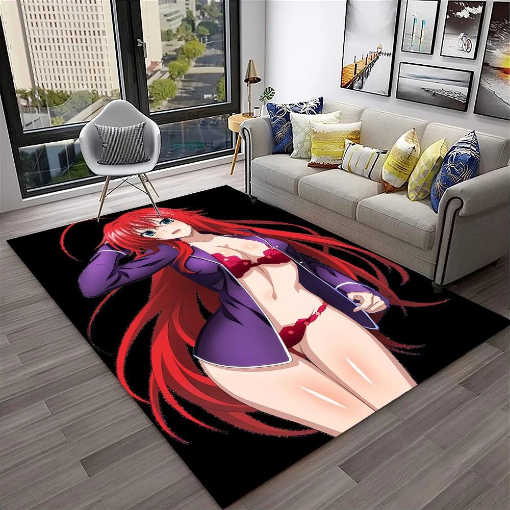 High School DxD Sexy Girl Cartoon 3D Carpet Rug for Home Living Room Bedroom Sofa Doormat Decor,kids Area Rug Non-slip Floor Mat