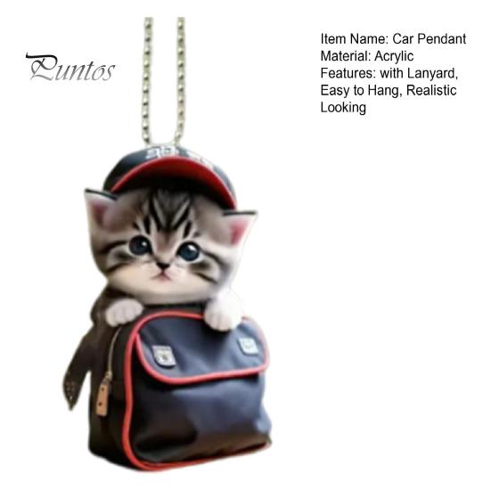 Cat Shaped Pendant Car Hanging Decoration Realistic Looking Easy To Hang Auto Rearview Mirror Ornament Acrylic Christmas Decor