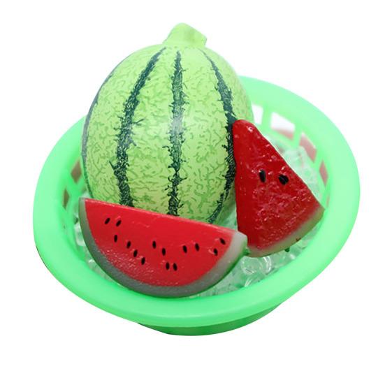 Mini Chilled Watermelon Set Miniature Basin with Cantaloupe Ice Cubes Mini