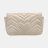 [Pre-Owned] GG Marmont Gold Logo Distressed Quilted Leather Mini Crossbody Bag - Fair #1C6UBM6