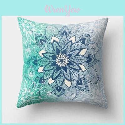 Luxurious Boho Mandala Flower Square Pillow Case Enhances Any Home Or Car Decor