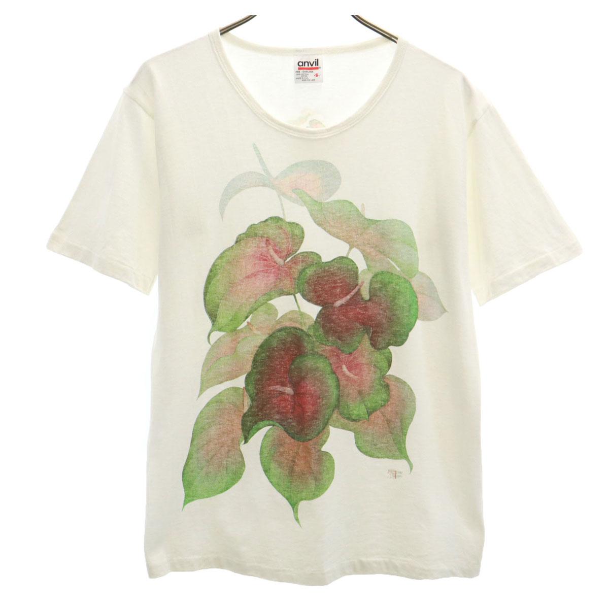 

anbil 90-е Сделано в США Старая футболка с коротким рукавом S Белая Мужская Б/у