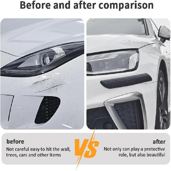2PCS Rubber Car Bumper Guard,Anti-Collision Anti-Scratch Car Rear Bumper Protector Strip,Universal Car Bumper Protector Guard Car Exterior