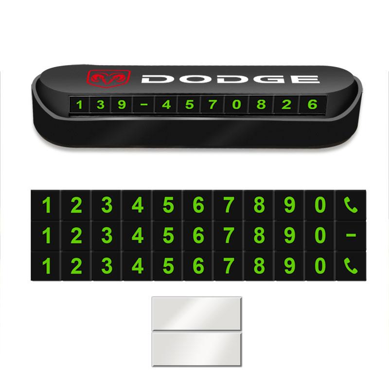 1Pcs Car Temporary Parking Card Plate Badge Car Styling for Dodge Caliber Ram 1500 Stratus Dart Caravan Charger Grand Caravan Journey