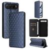 Cubic Grid Texture Flip Leather Phone Case