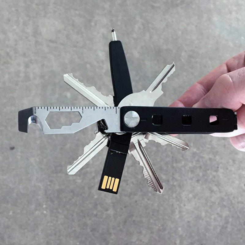 

Карманный EDC инструмент для выживания 10 в 1 из нержавеющей стали, походное снаряжение, открывалка для бутылок, гаечный ключ, линейка, брелок для ключей для активного отдыха