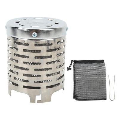 Camping Mini Heater Cover Portable Stainless Steel Camping Tent Heating Cover with Handle Mesh Bag