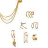 7pcs Ear Cuffs Earrings Women Girls Alloy Stylish Leaf Star Shaped Pendant Clip On Earrings Jewelry Set