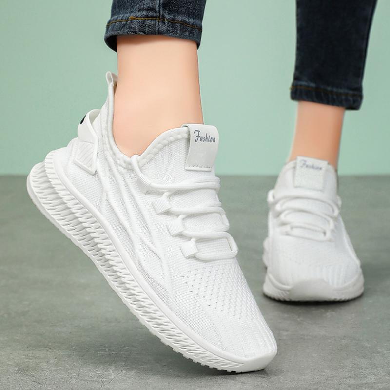 fashion Women Casual Shoes Breathable Walking Mesh Lace Up Platform Vulcanized Shoes Female Outdoor Running Sneakers Trainers Ladies