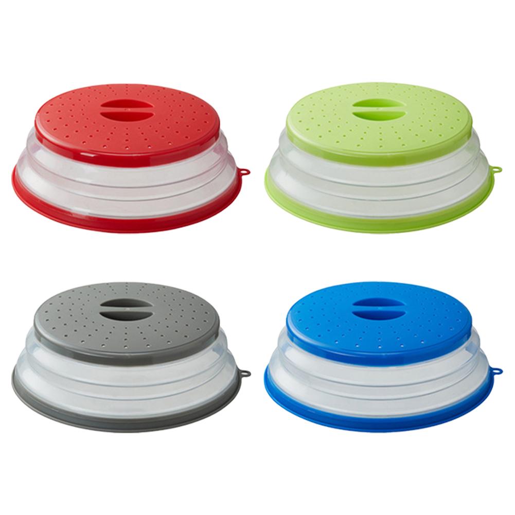 Collapsible Microwave Cover Lid Folding Silicone Microwave Plate Cover Colander Strainer for Fruit Vegetables