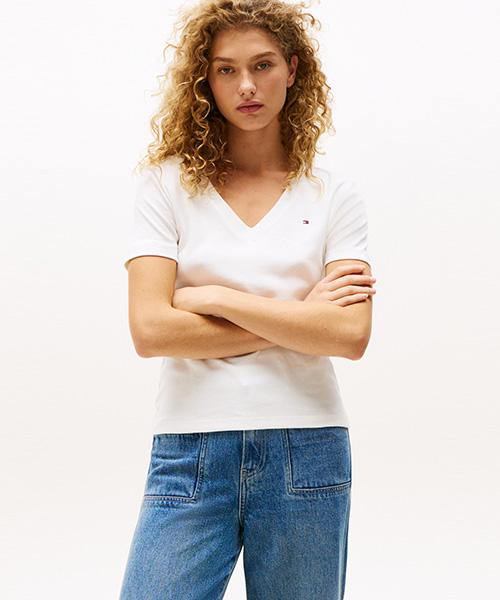 TOMMY HILFIGER Slim V-Neck T-Shirt (T22G1Tto051Wt102Z)