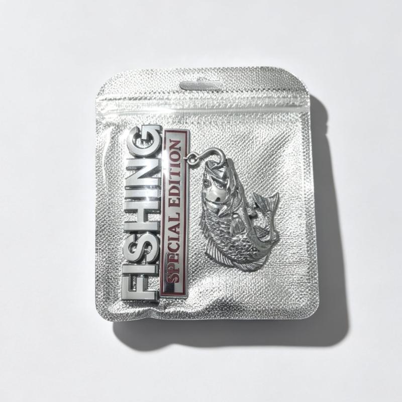 Metal Fishhook Badge Car Decal Special Fishing Edition Self-adhesive Sticker for Truck Van Fishing Lovers