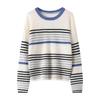 Lekasha Korean Style Striped Cashmere Knit Sweater for Women - Spring & Autumn Fashion