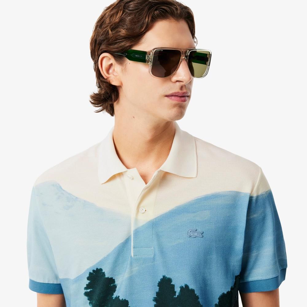 Lacoste Men's LANDSCAPE All-Over Jacquard Short-Sleeve Polo Shirt PH5895-55N9IX