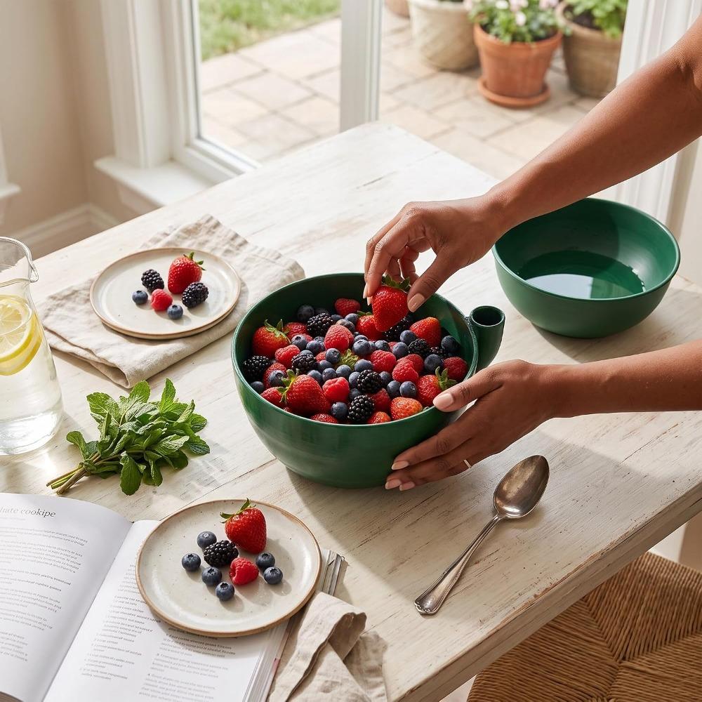 Self Spinning Berry Washing Bowl Swirling Design Kitchen Colander Vegetable Washer Kitchen Use