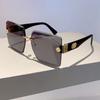 Rimless Square Sunglasses  New Oversized Stylish Gradient Multicolor Eyewear Trendy Women Brand Design Vintage Shades