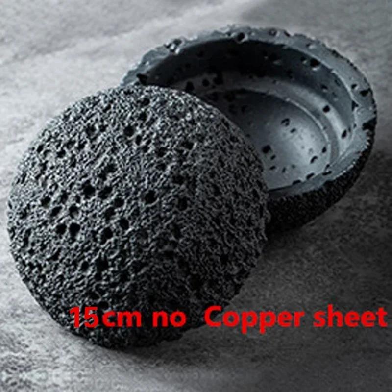 Tigela criativa de cozinha molecular Disco de bola de pedra vulcânica de imitação Tigela redonda defumada Talheres pretos Tigelas de sopa Tigela de planeta