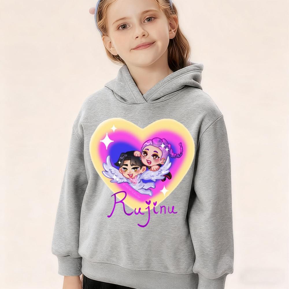 

Детская мода Халлю Новая повседневная блузка Охота на ведьм Девичья группа Мультяшный мальчик-девочка Толстовка с капюшоном 100