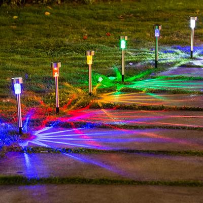 10pcs Solar Outdoor LED Stainless Steel Stick Lights Solar Powered Landscape Lighting for Roads Gardens Courtyards Lawns  Parties Barbecues  Driveways