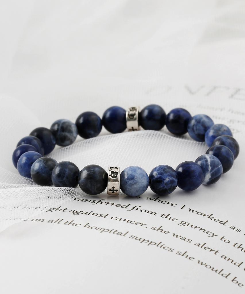 Shoveoff C22Svb-1005 Sodite Natural Stone Bead Bracelet Men'S Bracelet 8Mm