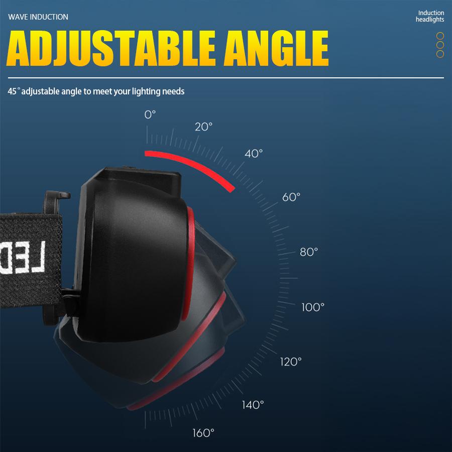 Powerful 4 LED Sensor Headlamp USB Rechargeable Headlight Led Head Torch Camping Search Light Head Flashlight Fishing Lantern