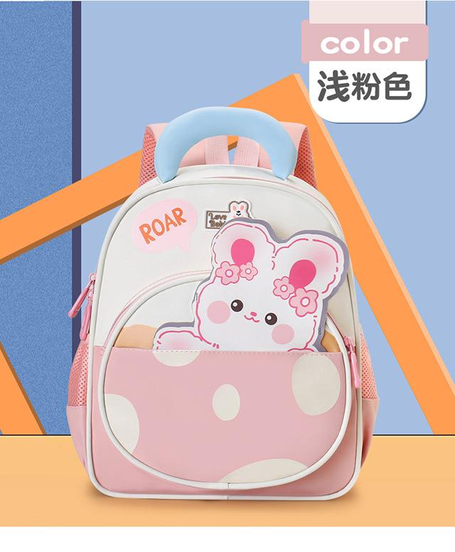 Schoolbag Kindergarten Grade 1-1 School Bag Japanese New Cute Strawberry Rabbit Cartoon Dinosaur Children's Light Travel School Bag