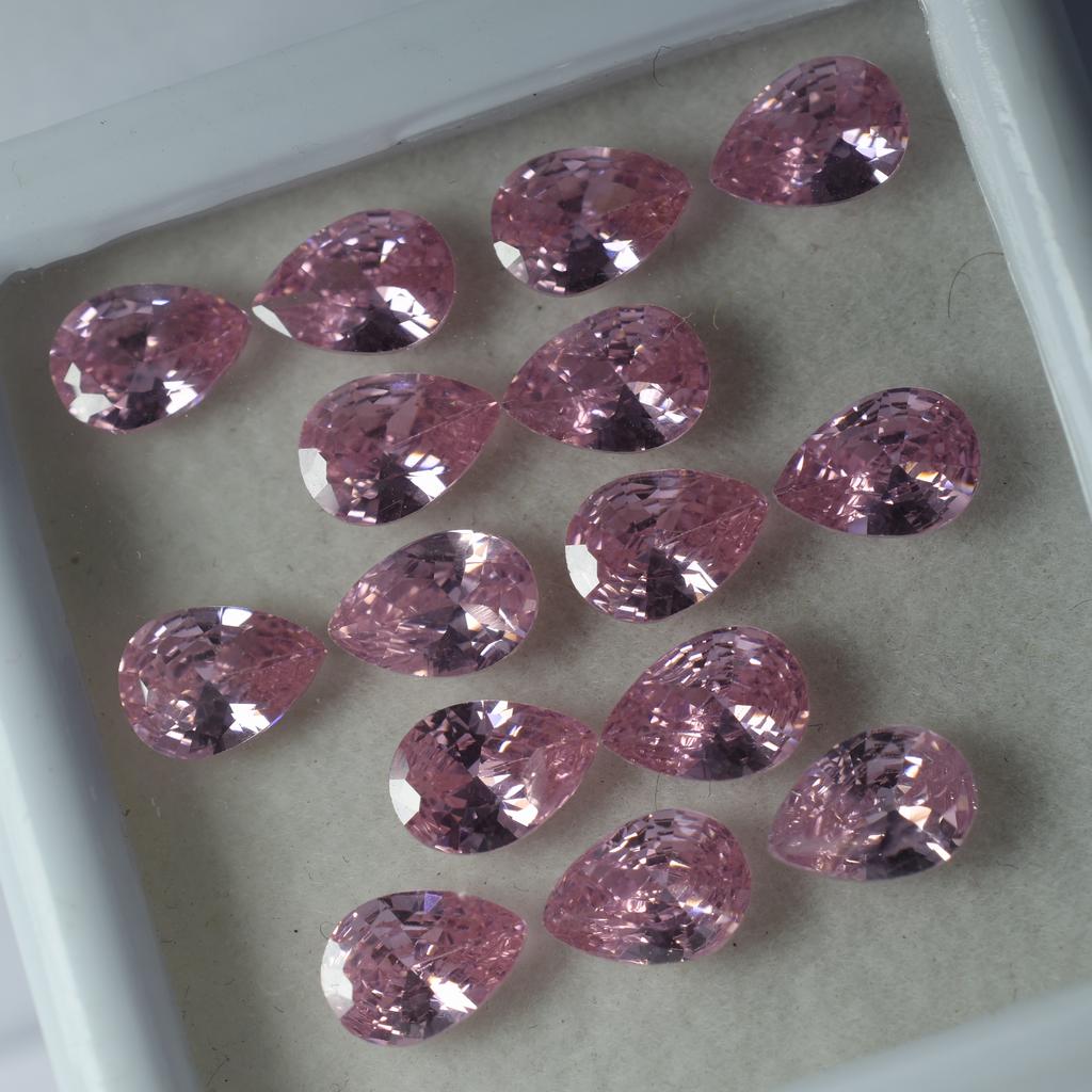 9 PCS Natural Pink Ceylon Sapphire Pear Cut Loose Gemstone CERTIFIED Lot 6x5 MM RS-030