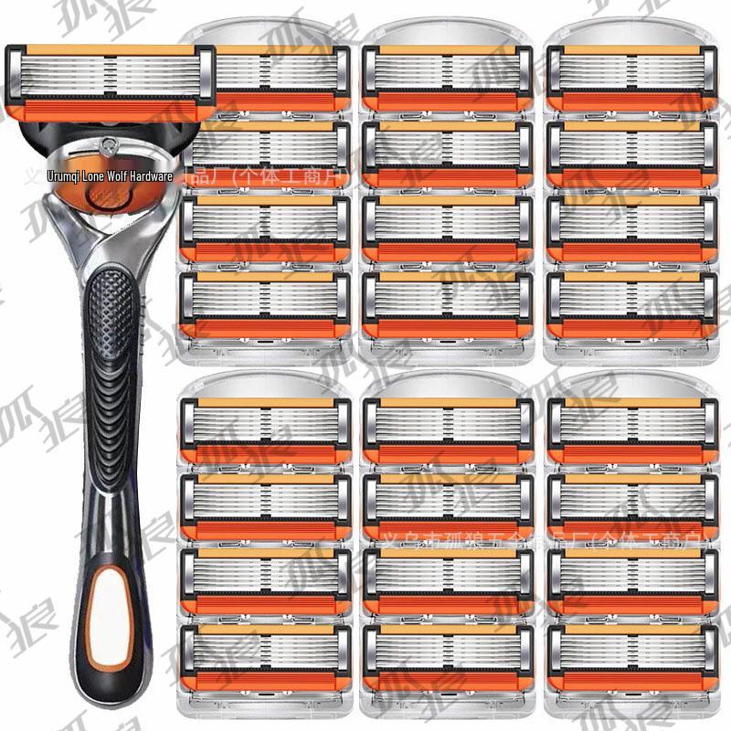Men's 6-Layer Old-Fashioned Manual Razor Blade for Shaving Beard & Mustache