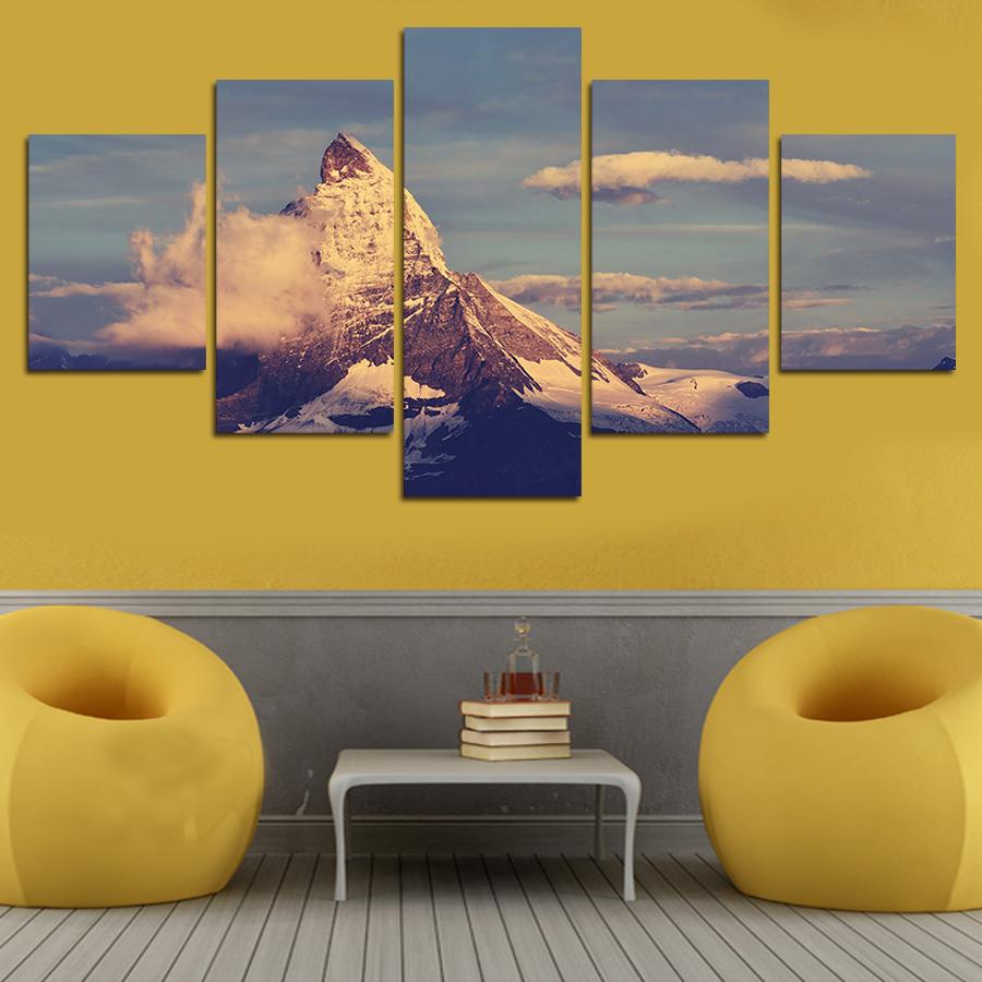 5 Piece Landscape Wall Art Canvas Painting Modern Home For Decoration Living Room HD Print Modular Framework Pictures Mural Arts