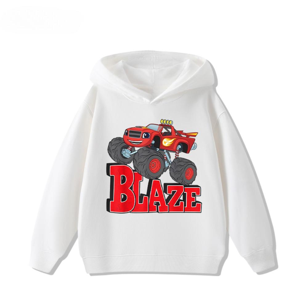 Speed Cyclone Car Team Monster Flame Car Children's Hoodies Boys and Girls' Clothing Autumn and Winter Warm Children's Hoodies