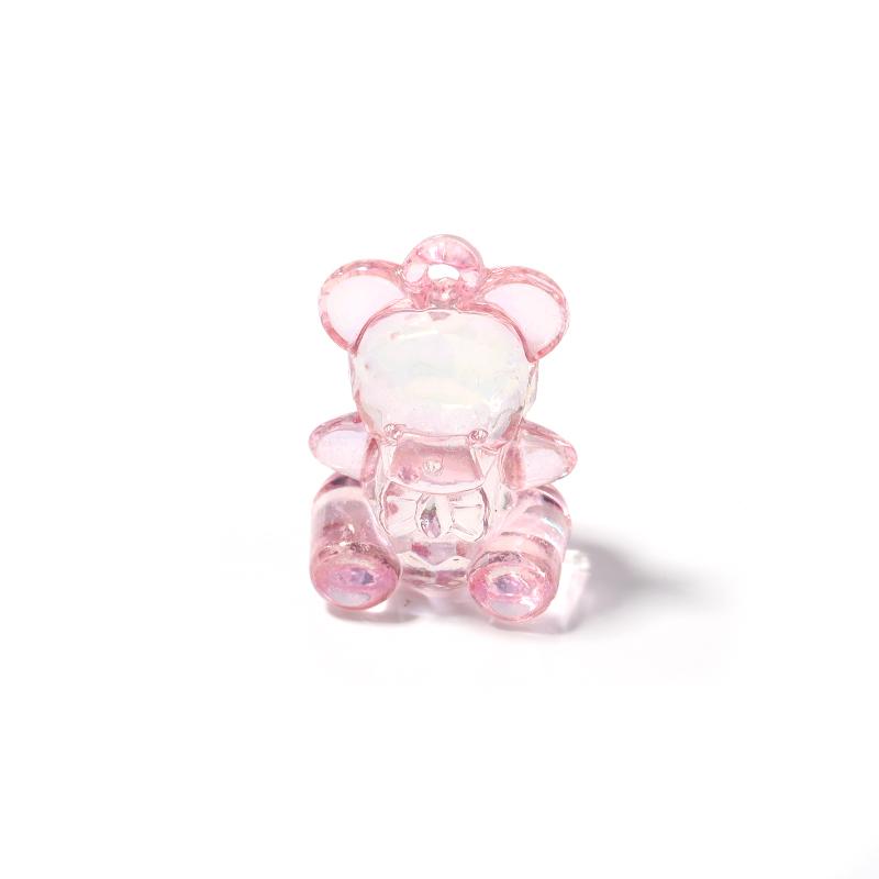

10Pcs/lot Acrylic Bear Charms For Jewelry Making Transparent Cute Animal Beads Diy Pendants Necklace Accessories