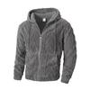 2025 Autumn/Winter European & American Men's Plush Zip-Up Hoodie - Casual Solid Color