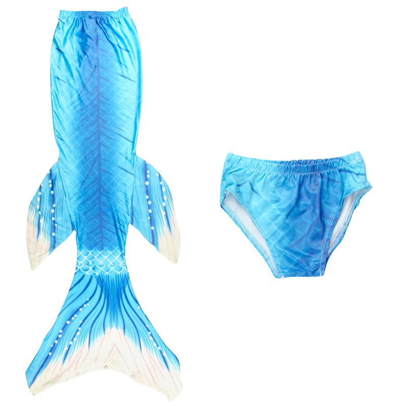Maillot de bain Sirène pour enfants Maillot de bain Sirène Princesse Costume Cosplay pour filles Fête à la piscine Vêtements Nagables avec Short 110(3-4 Years) blue