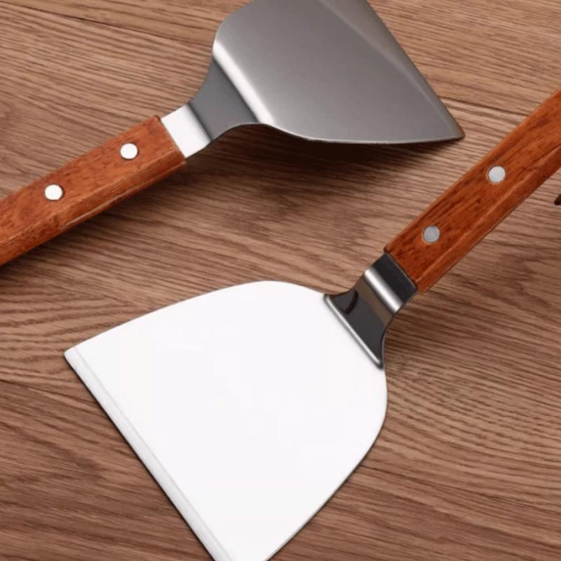 LIJIA KITCHENWARE Wooden Handle Stainless Steel Spatula Set