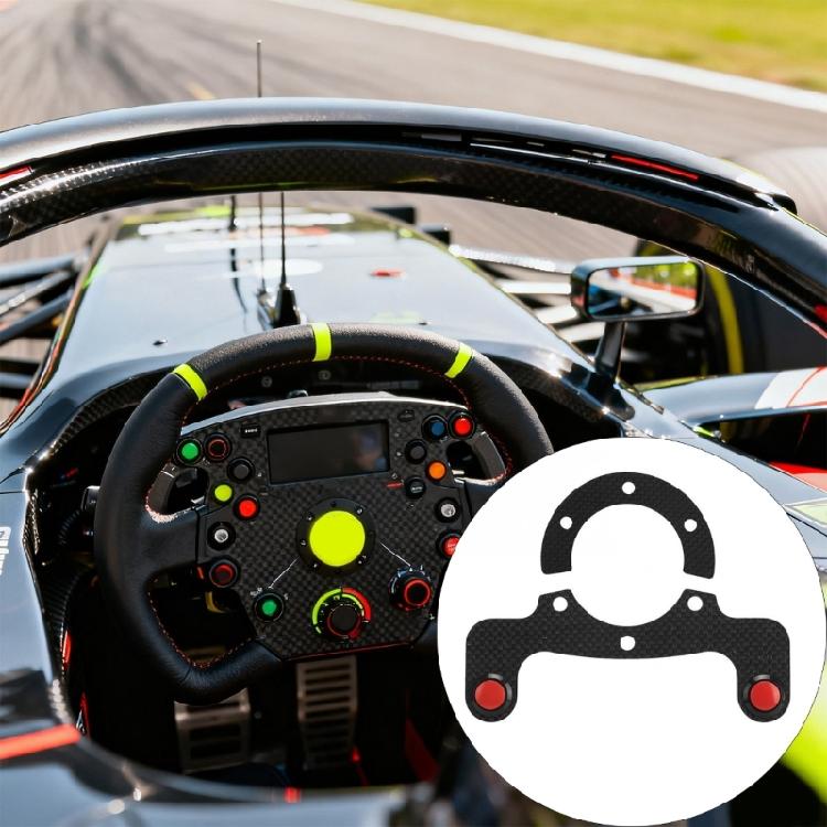 Car Modification Double Button Single Button Universal 6-Hole Racing Car Steering Wheel Carbon Fiber Horn Button