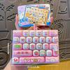 26Grid Keycap Clicker Anti-Stress Fidget Keyboard Keychain Decompression Button Cartoon Design Relaxing for Hands Party Gift 26