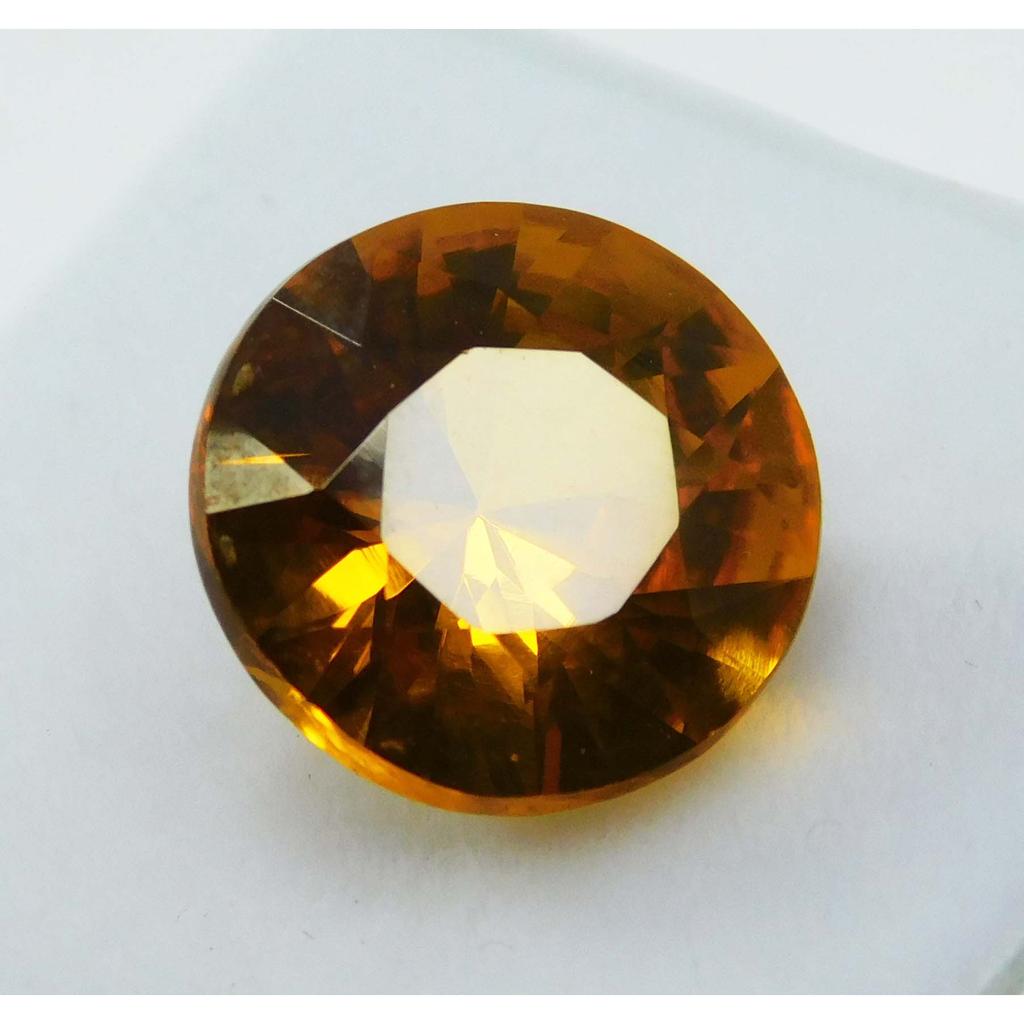 5.6 Ct Natural Orange Sapphire Round Shape Certified Rare Loose Gemstones