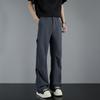 American Drape Pleated Design Paratrooper Pants Men's Loose Casual Straight High-end Black Trousers Long Pants Men