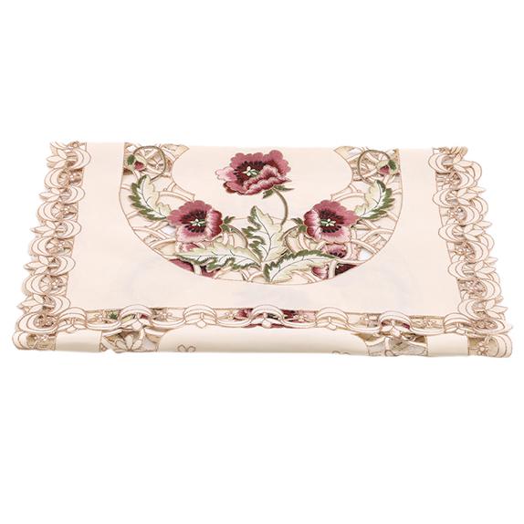 Simple Design Table Runner Flag Shaped Embroidered Polyester Coffee Tea Desk Tablecloth Placemat Decor