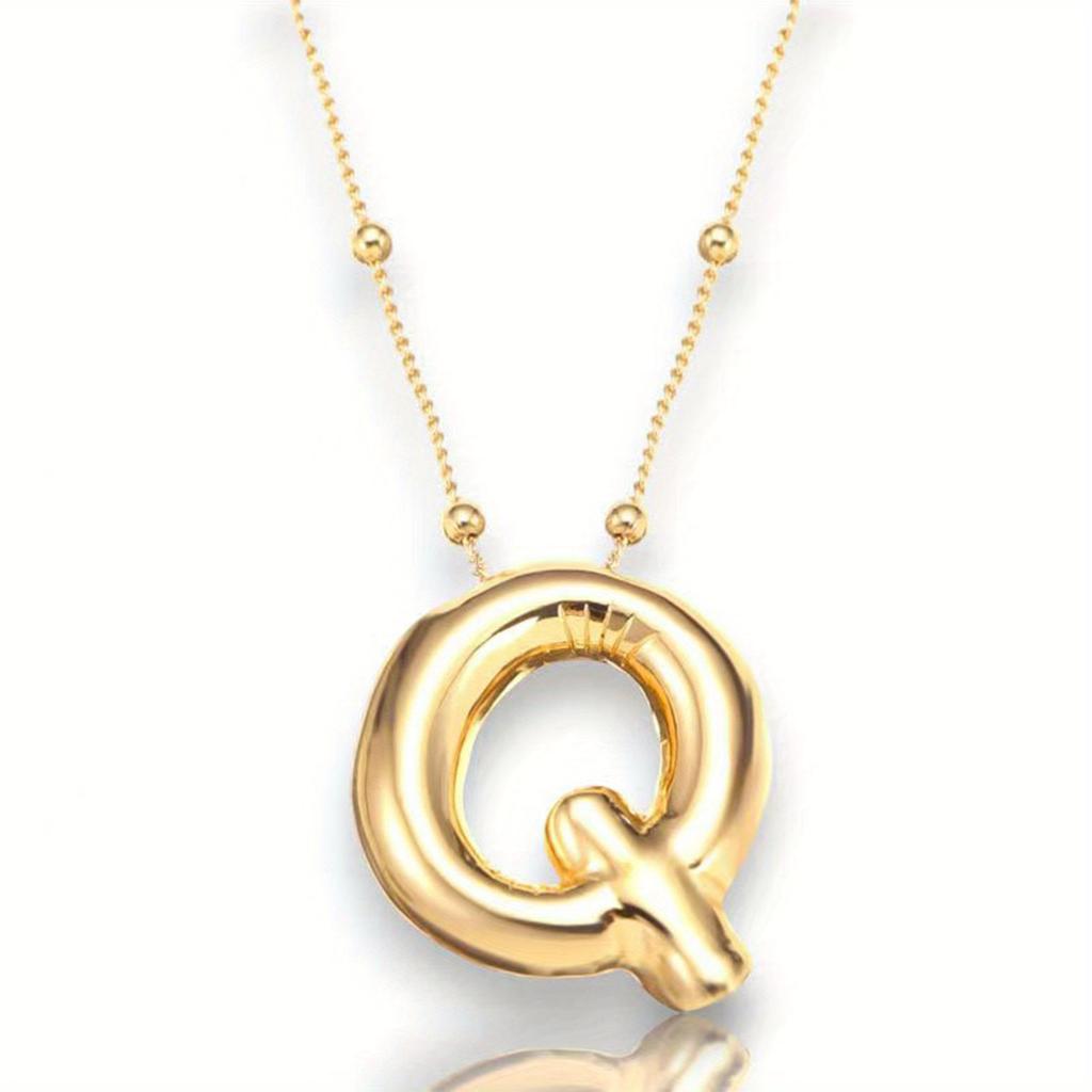 Glossy English Letter Copper Pendant Necklace Jewelry 26 Letter Special Gifts For Women