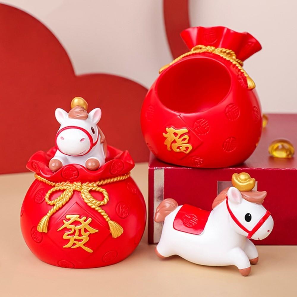 Lucky Bag Zodiac Horse Figurines Cute Horse Figures Ornament Table Desk