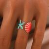Vintage Bohemian Design One Piece Ocean Style Multicolor Metal Starfish Shell Open Ring