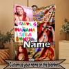 Custom Name Personalized Karol G Print Blanket, Home Decor, Bedroom, Sofa, Camping, Couch, Gifts for Birthday Christmas