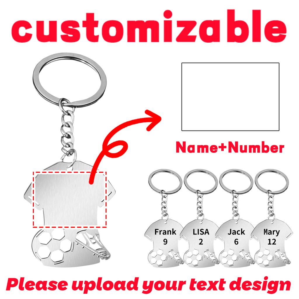 Personalized Name Number Keychain Custom Stainless Steel Keychain
