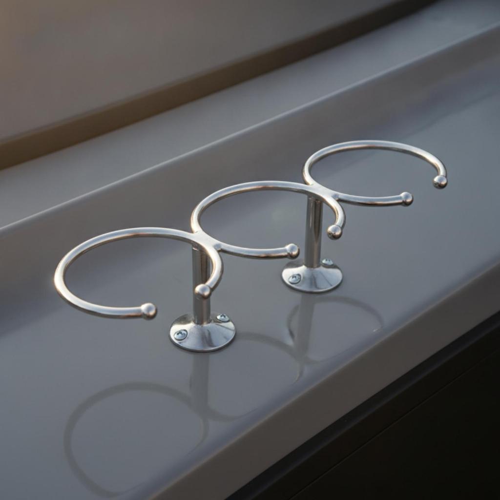 Stainless Steel Marine Cup Holder Resistant with Open Front Polished for Yachts,