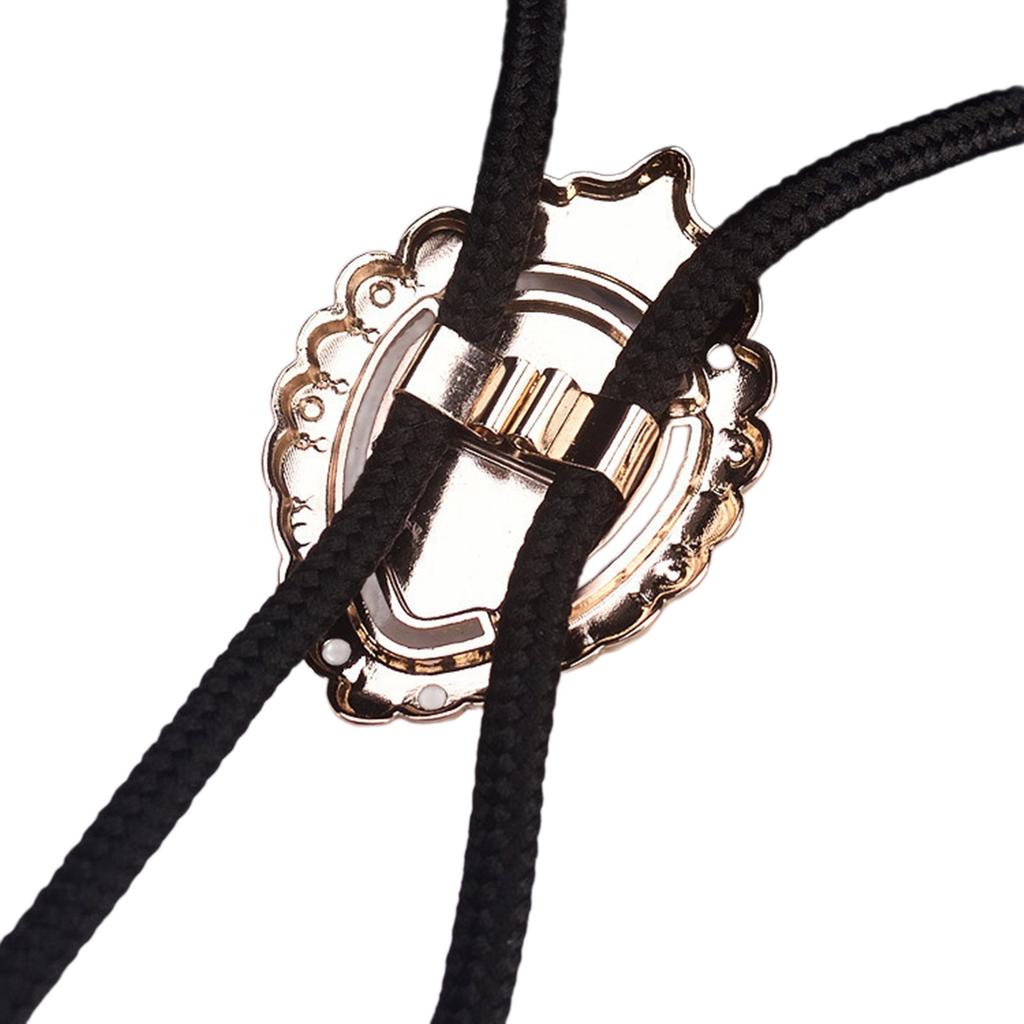 Black Rhinestone Buckle Bolo Tie for Men Women Bridegroom Wedding Necklace Western Cowboy Necktie Bolo Tie for Shirt