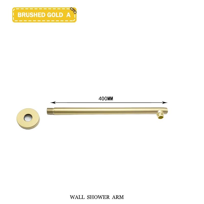 Black G1/2 Round/Square Shower Arm Bathroom Stainless Steel Ceiling Wall Mount Fixed Shower Bracket Faucet Replacement Parts