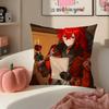Game Genshin Diluc Cushion Cover Pillowcase Short Plush Invisible zipper Room Sofa Cushion Cover