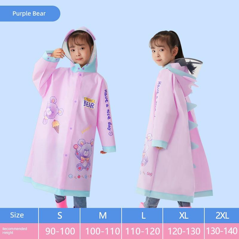 Children's Raincoat for Boys and Girls with Backpack Space, Double Placket, Large Brim, Rainproof, Outdoor Use, Student-Specific Rain Poncho for