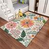 Kids Floral Cartoon Area Rug – Small Non-Slip Play Mat, Soft Floor Carpet for Bedroom Playroom Children's Room Decor